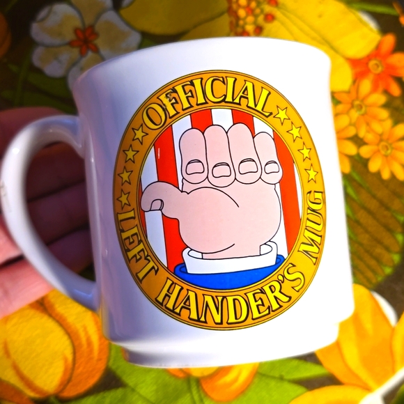 Vintage Left Handed Handers Official  Dribble Mug Funny Gag Gift - Picture 1 of 5